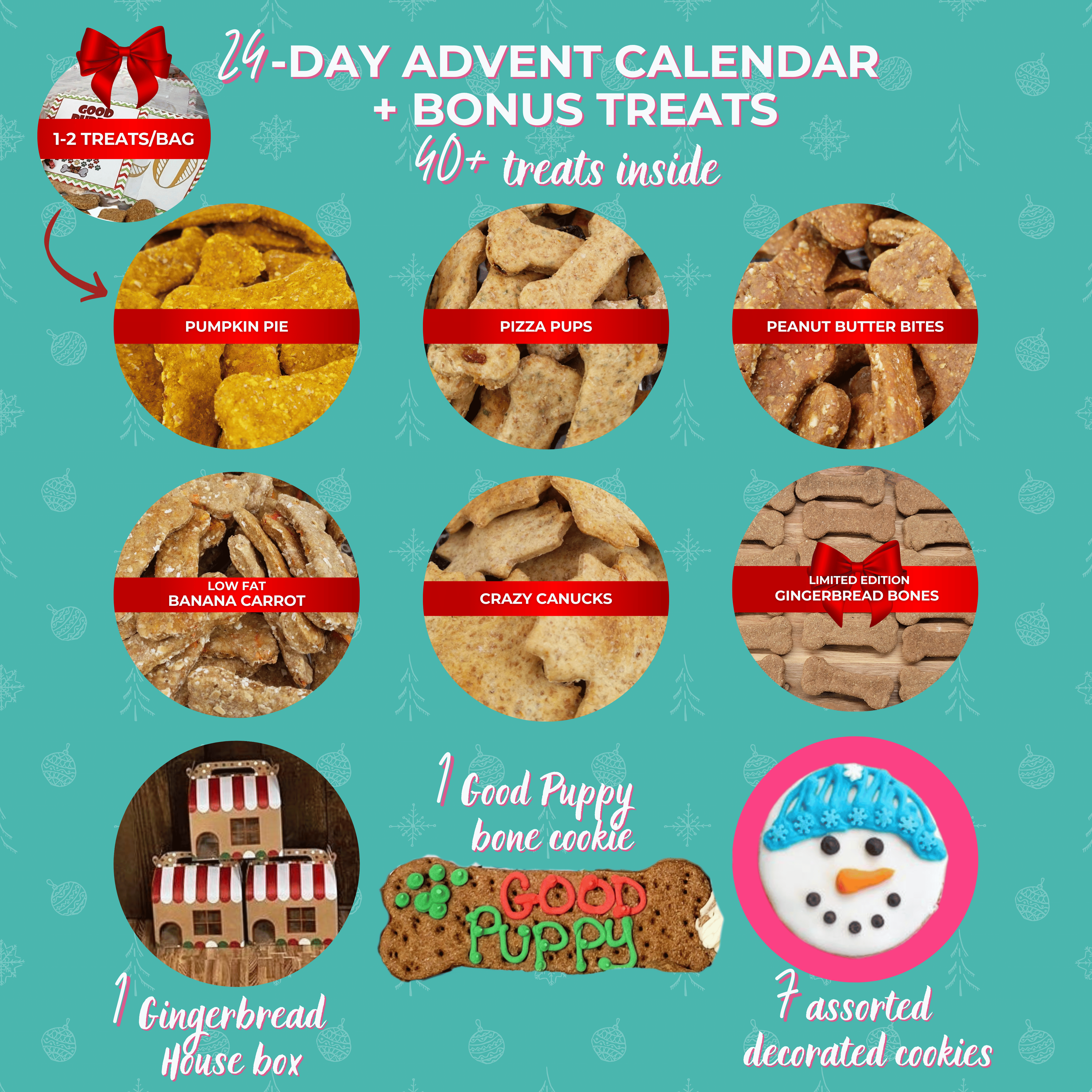 24-Day Wagvent Calendar 40+ Treats