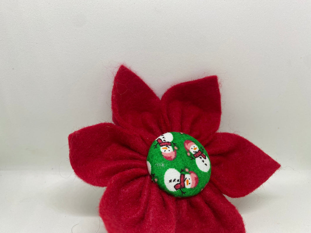 Red and Green Snowman Puppy Petal