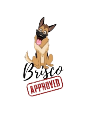 Brisco Approved stamp with a cartoon of Brisco